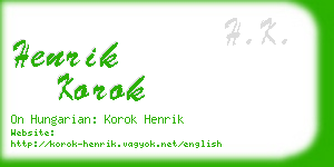 henrik korok business card